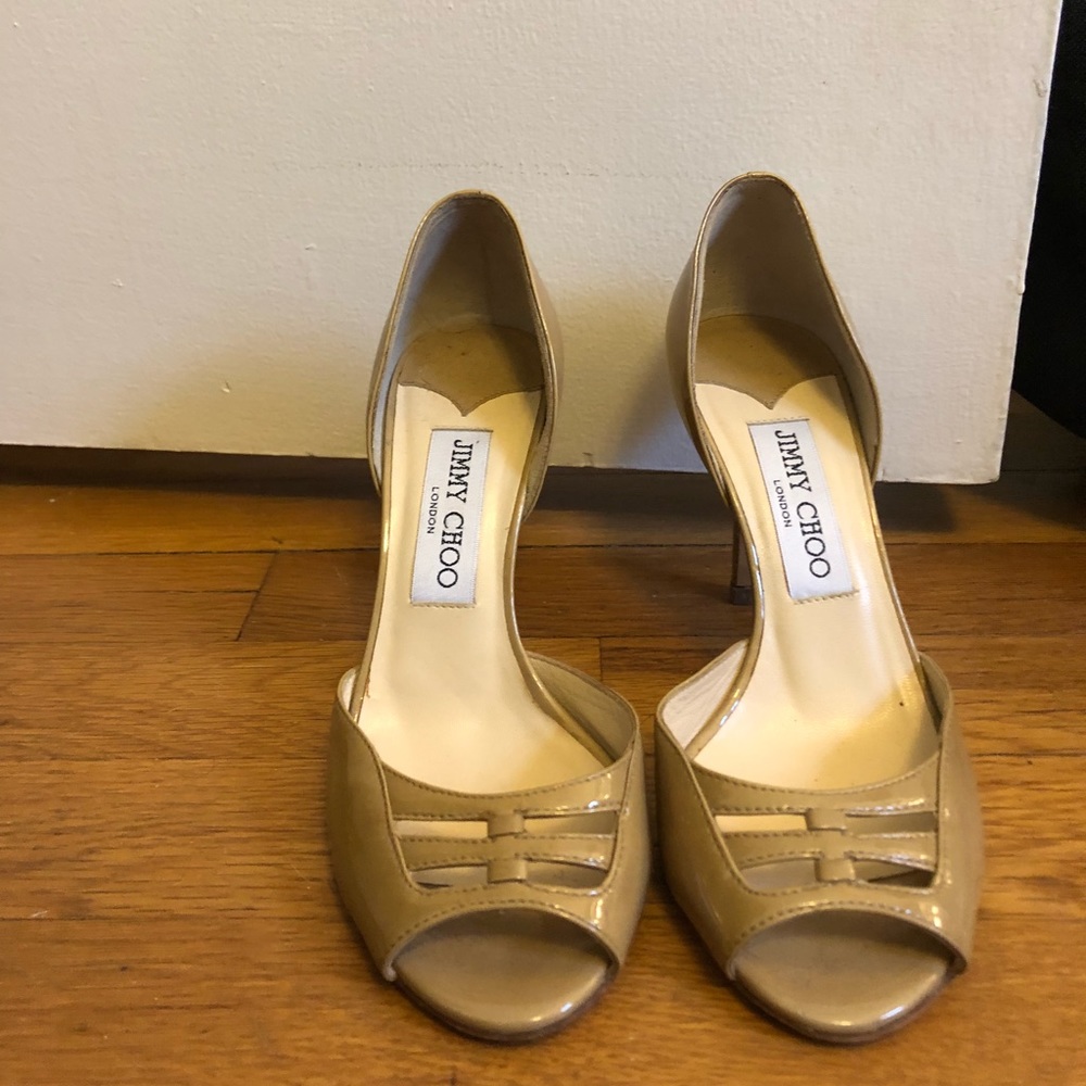Jimmy Choo tan leather stilettos- size 5